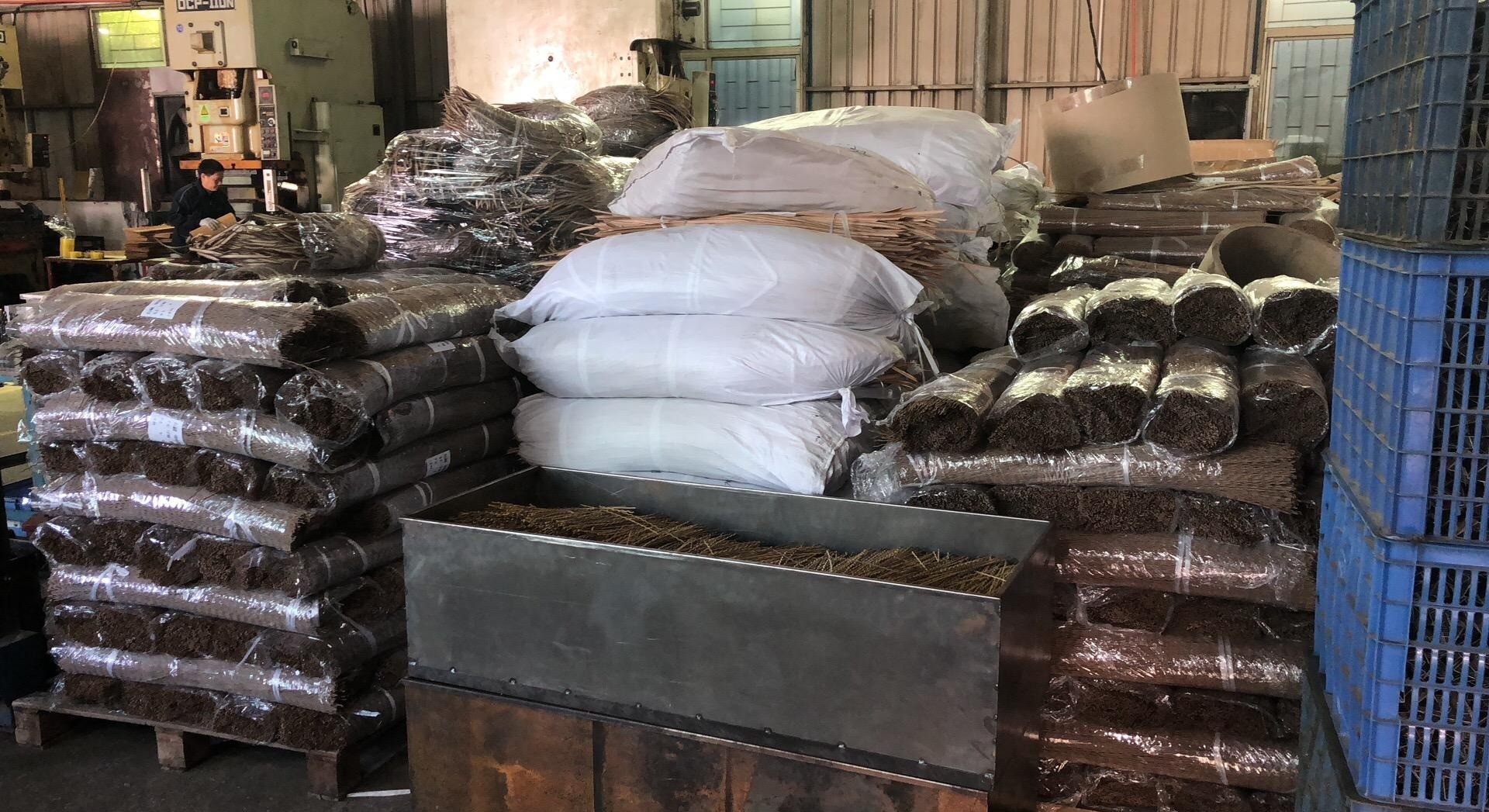 Raw fibre storage — batch staging area for high-volume resort orders